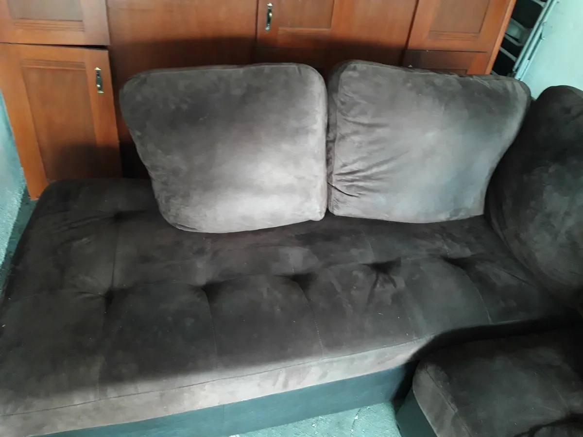 Brown Fabric Sectional Sofa - Image 2