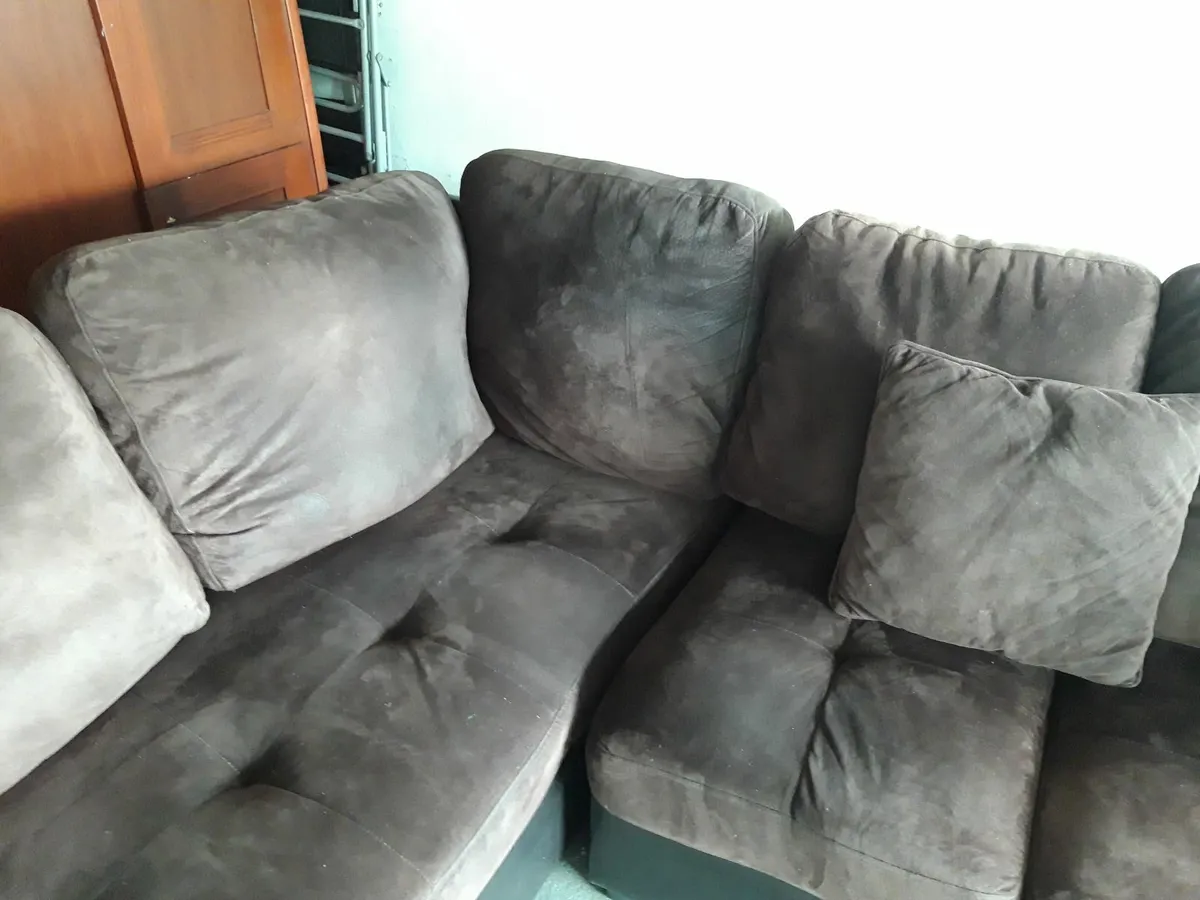 Brown Fabric Sectional Sofa - Image 4