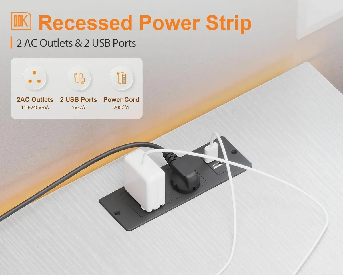 L Shaped Gaming Desk 150 x 102 cm Reversible Compu - Image 4