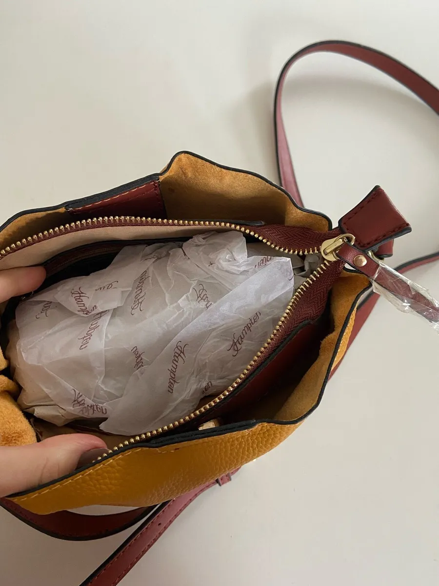 Mustard and Brown Handbag - Image 4
