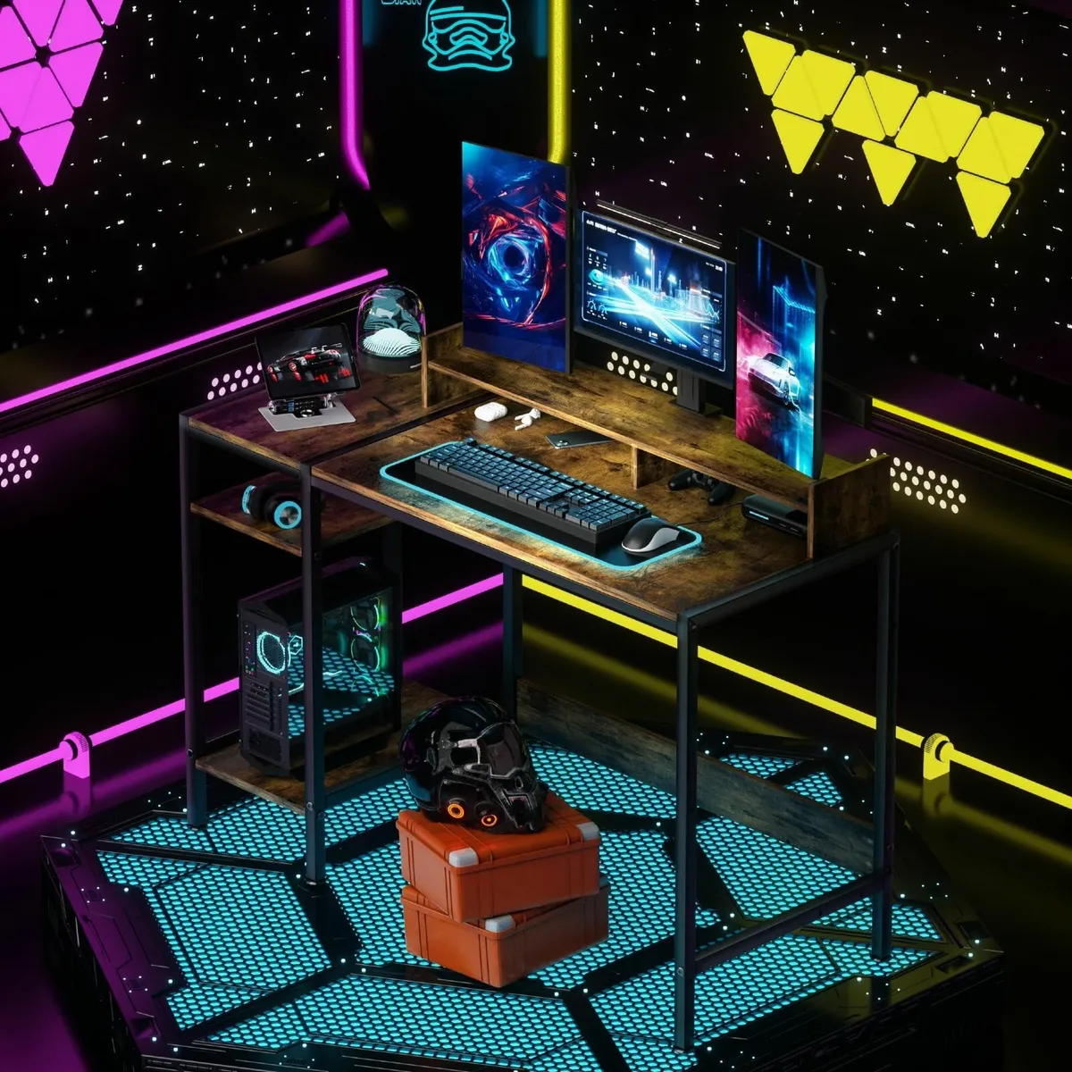 Gaming Computer Desk 120x50cm Home Office Storage - Image 3