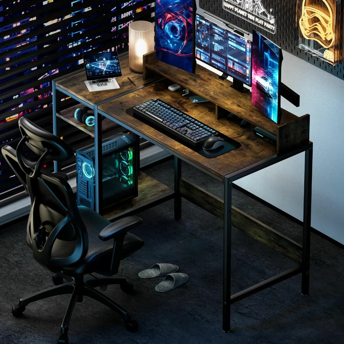 Gaming Computer Desk 120x50cm Home Office Storage - Image 4