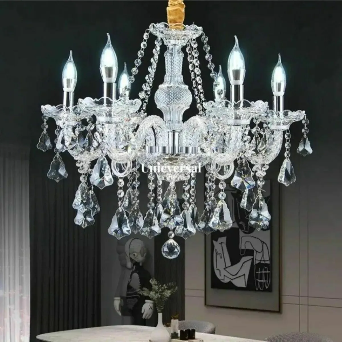 4 Chandelier Bulb – Luxury Modern Crystal Fixture - Image 3