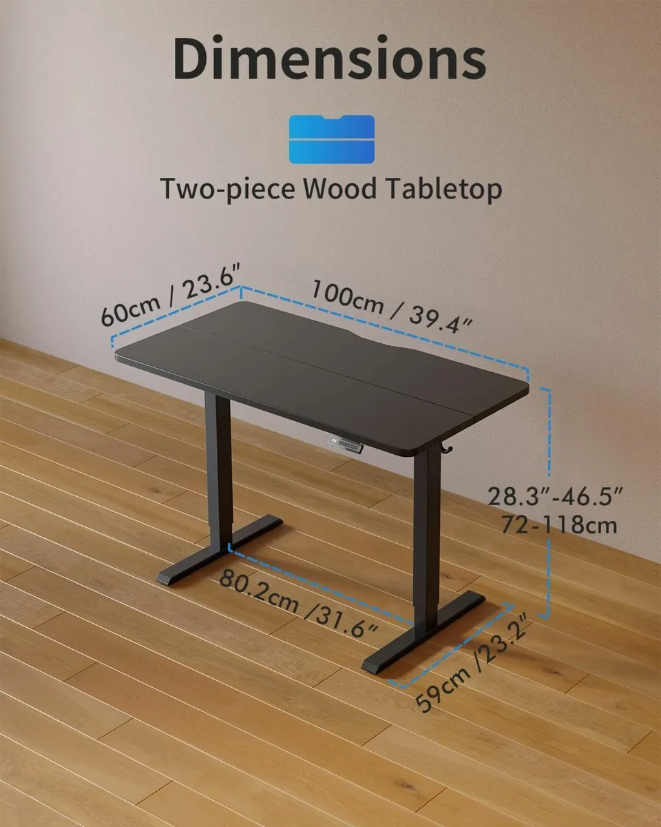 Electric Standing Desk For Gaming 100 * 60 cm Heig - Image 3