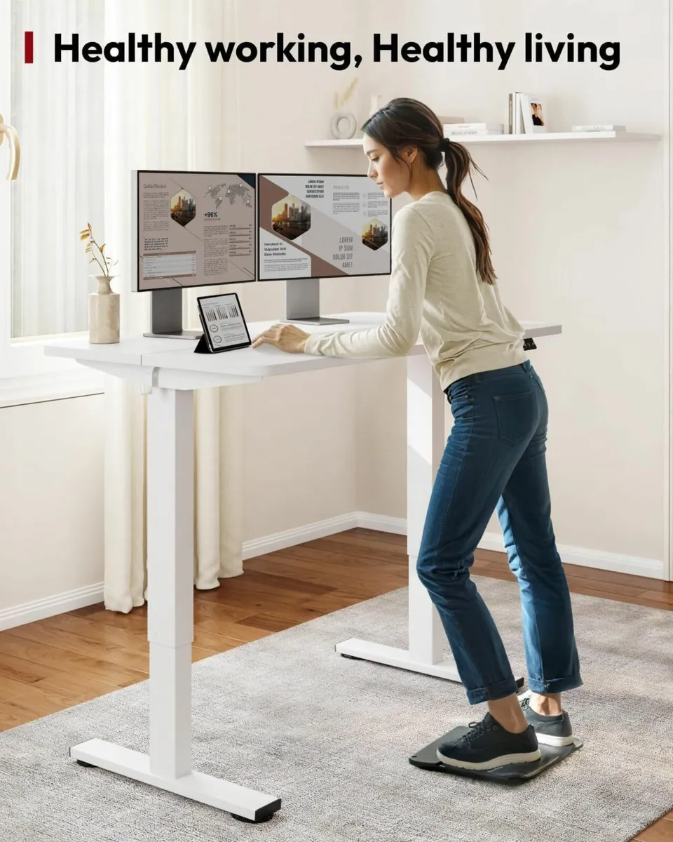 QS+110 * 60 Electric Standing Desk ONE PIECE Heigh - Image 2
