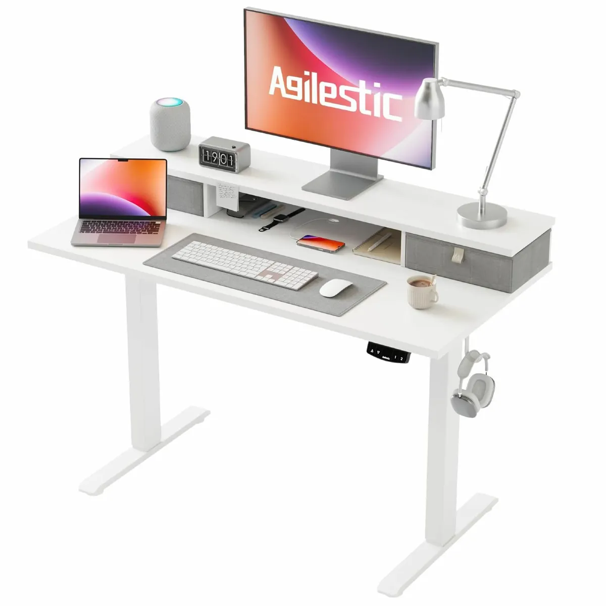 Electric Adjustable Height Desk 2 Drawers 100 x 60 - Image 1