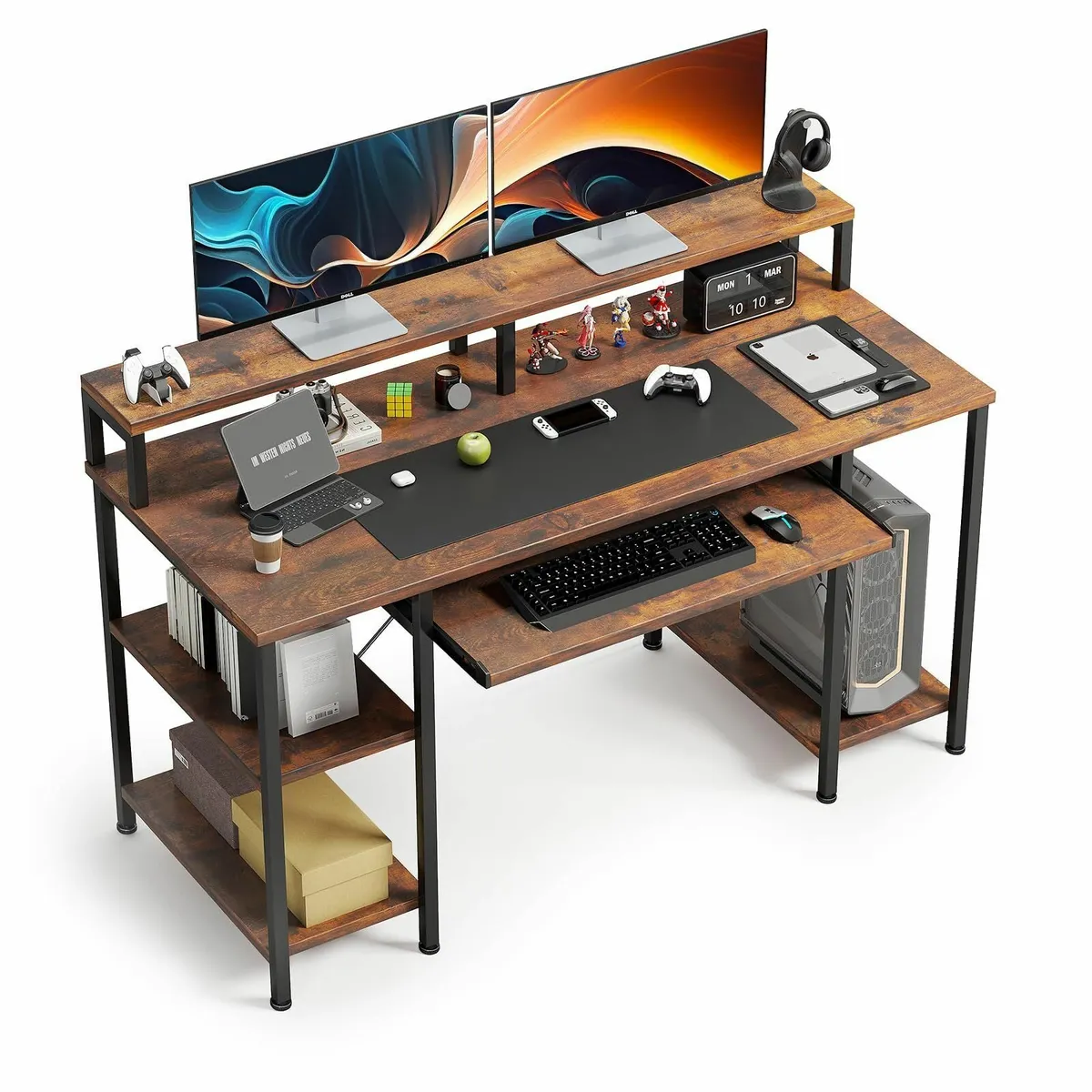120cm Computer Desk Keyboard Tray Home Office Moni - Image 1