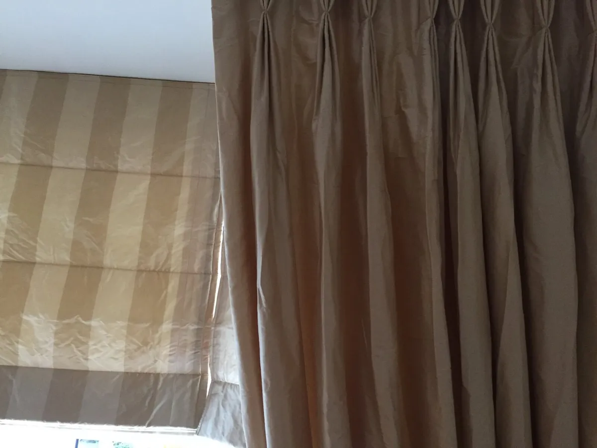 Silk Curtains x 2 - Image 1