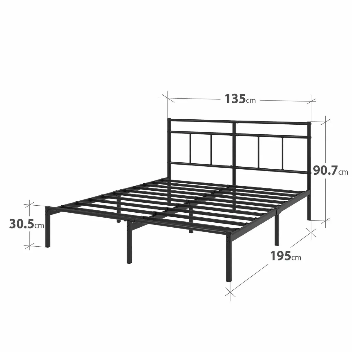 Elias Double Bed Frame – 190x135 cm 30cm Height –M - Image 2