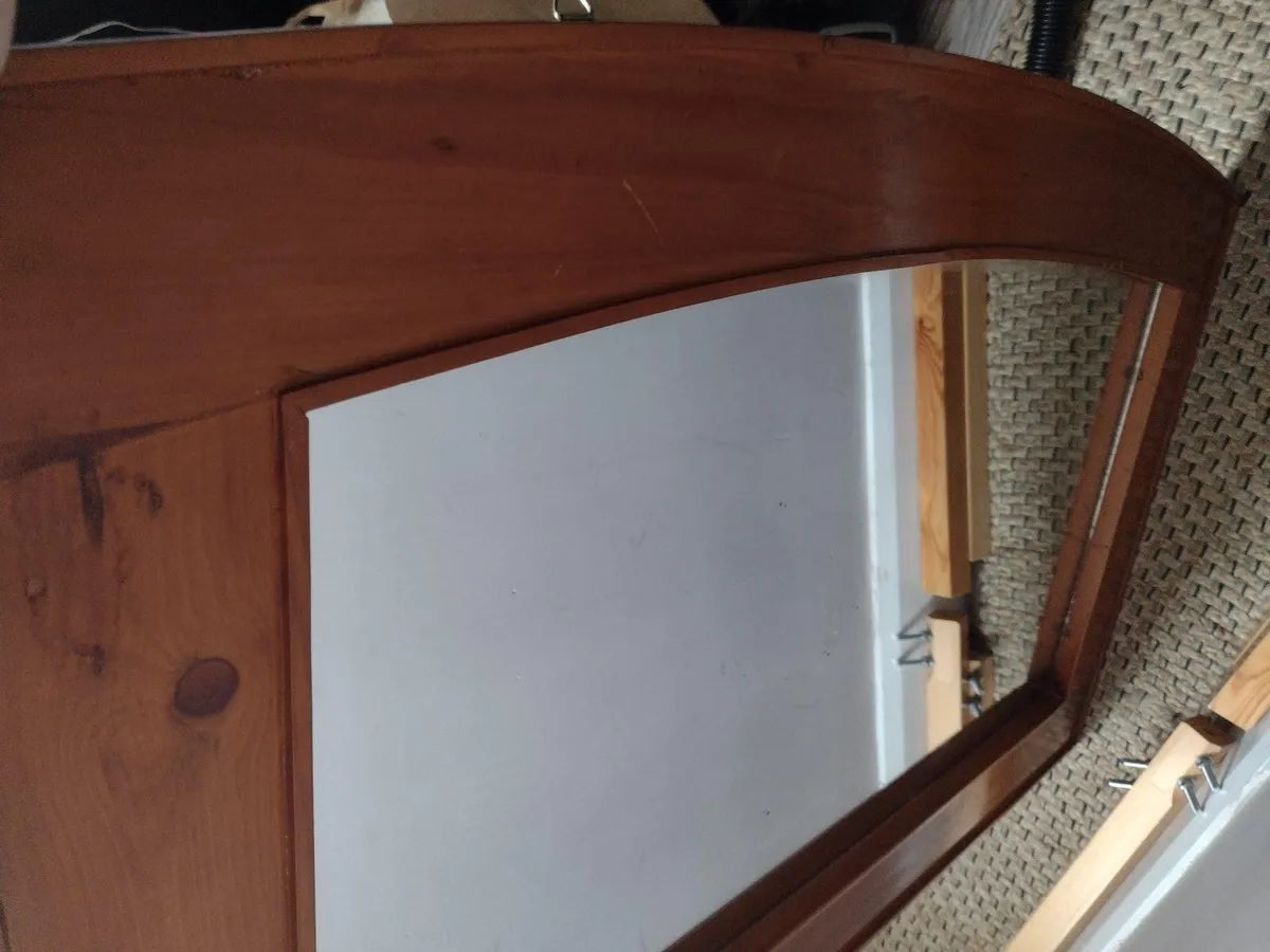 Large Heavy solid wood mantle or wall mirror - Image 1