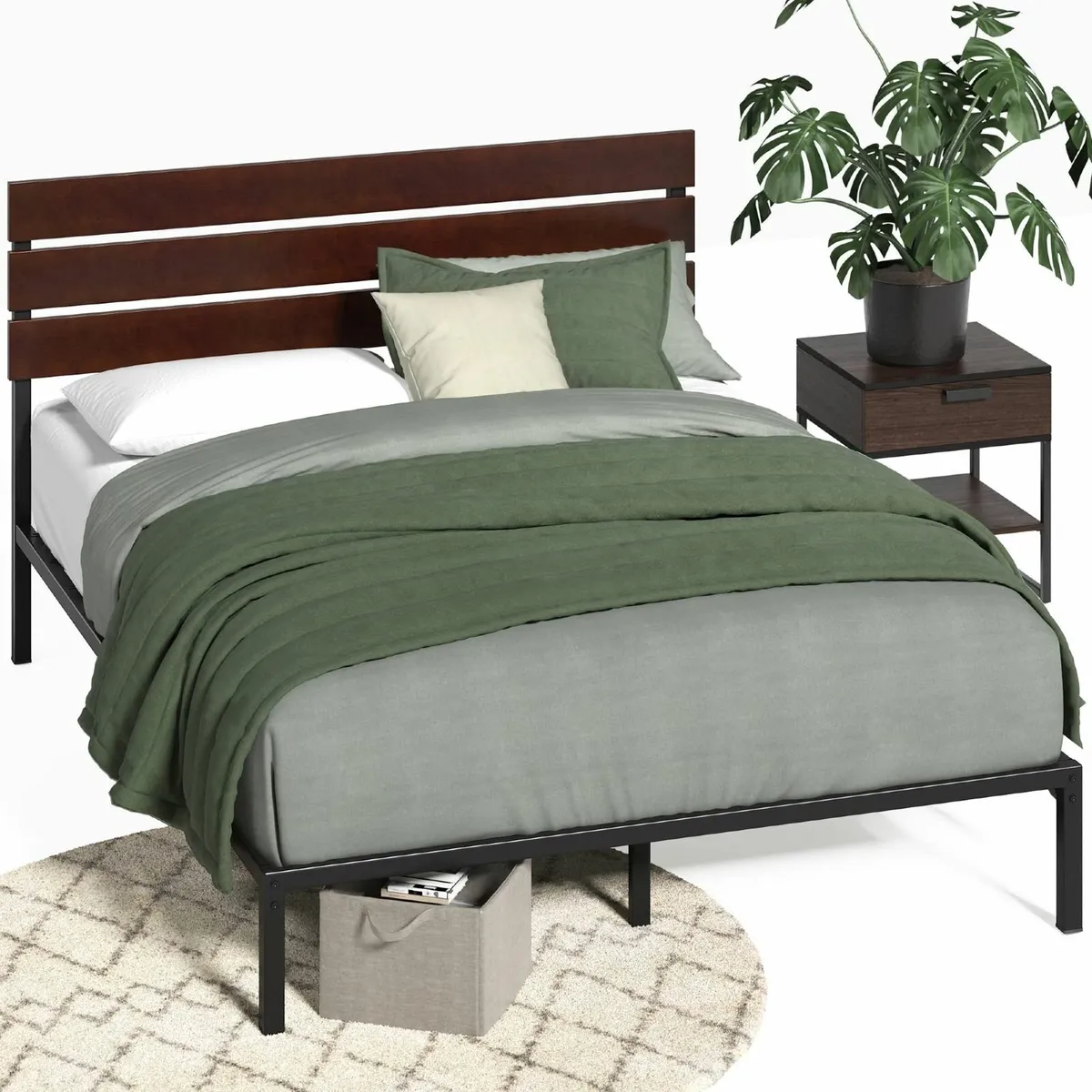 Figari Double Bed frame - 135x190 cm 31 Height Und - Image 1