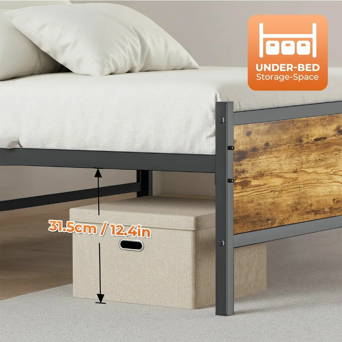 Single Bed Frame Wooden Headboard and Footboard 3f - Image 3