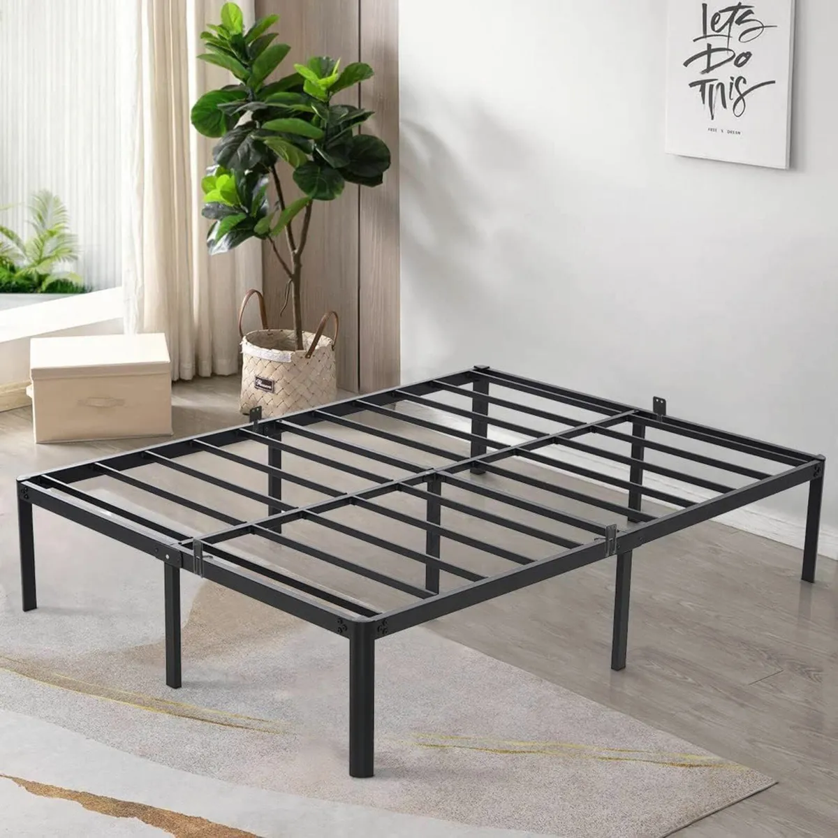 Bed Frame Super King Size Solid Metal 208.2 x 198. - Image 1