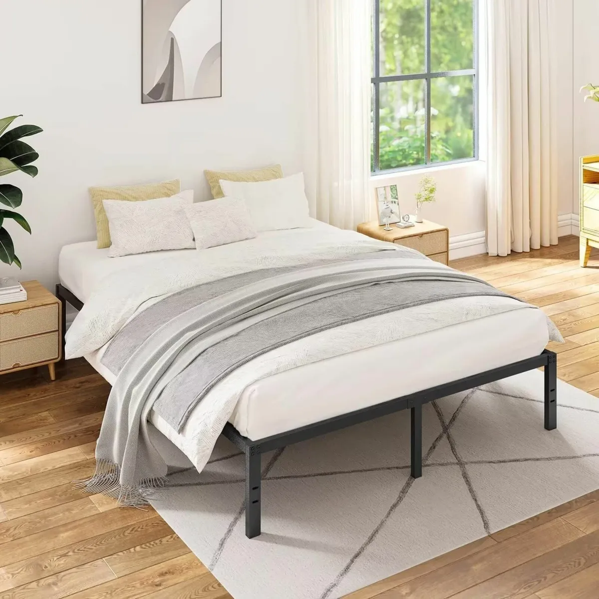 Bed Frame Super King Size Solid Metal 208.2 x 198. - Image 3