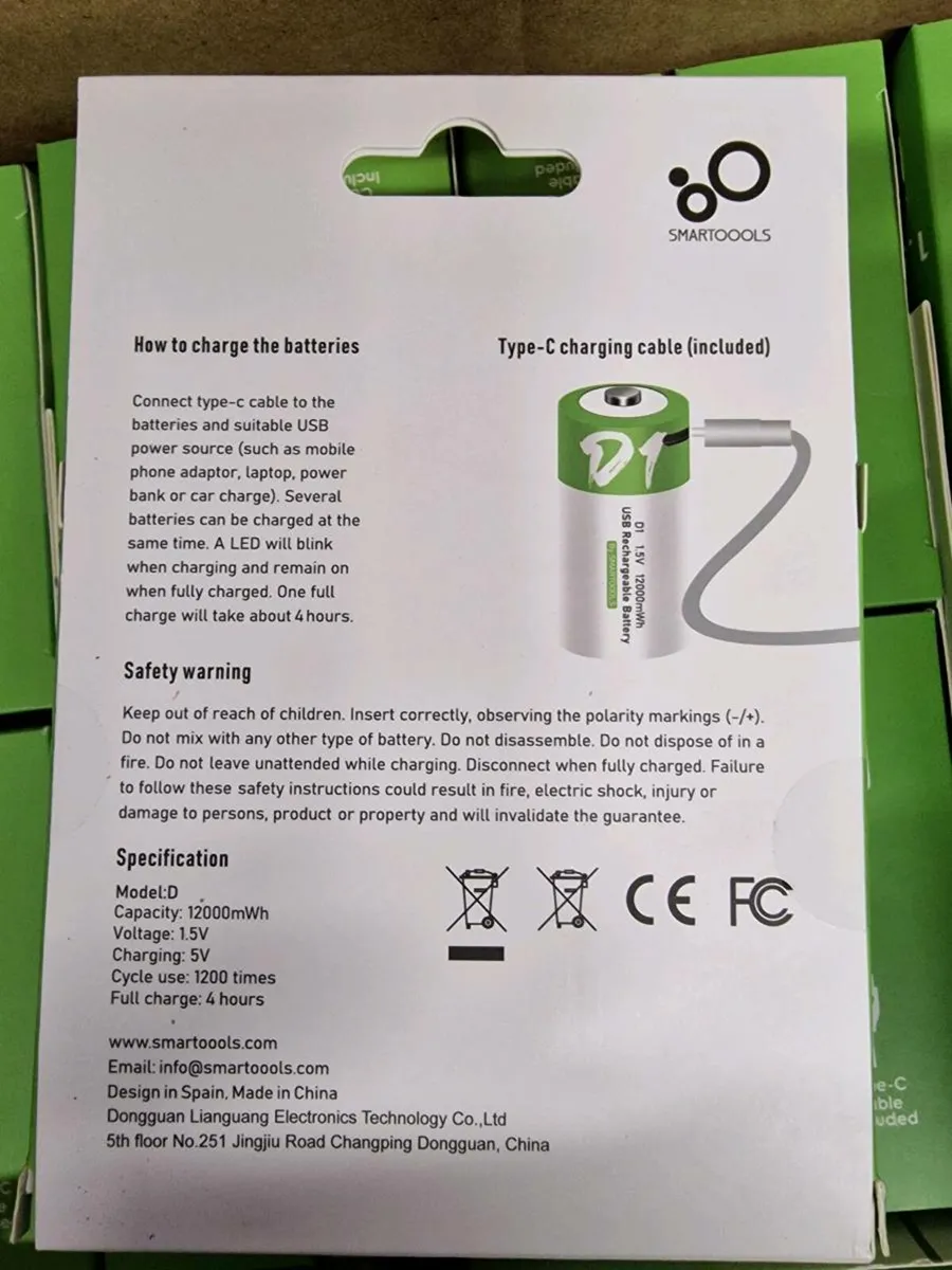 Rechargeable D Batteries USB Bulk Sale - Image 3