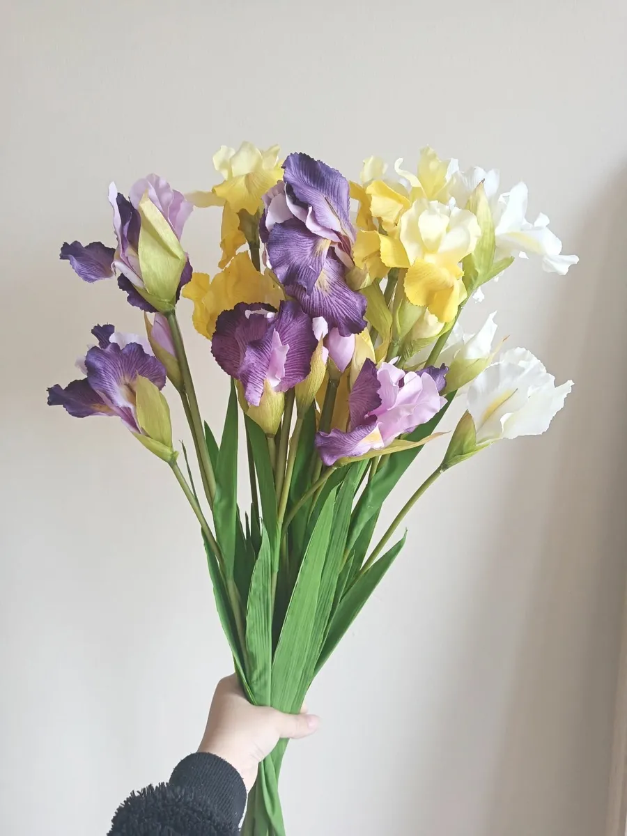 9 pcs artificial iris flowers for home decoration - Image 2