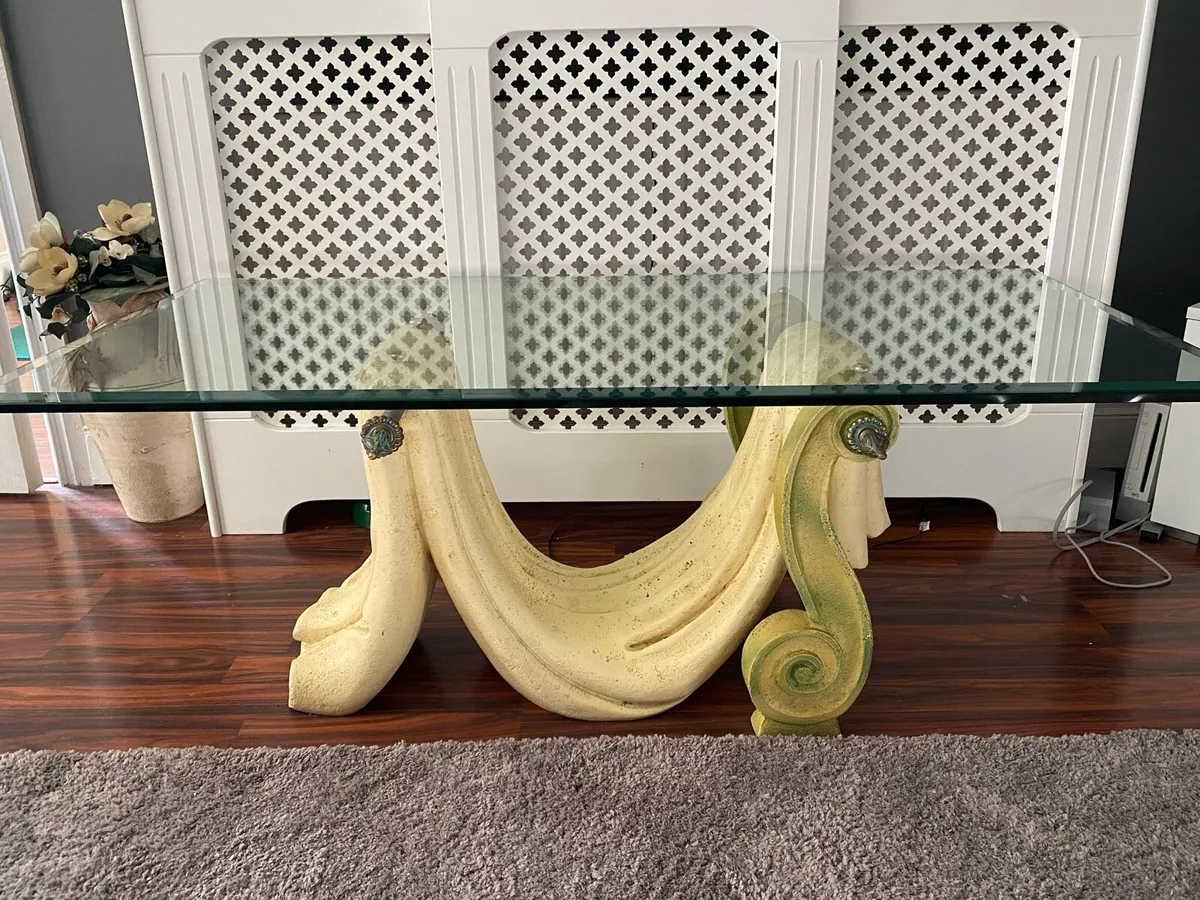 Vintage Stone Glass Table - Image 1