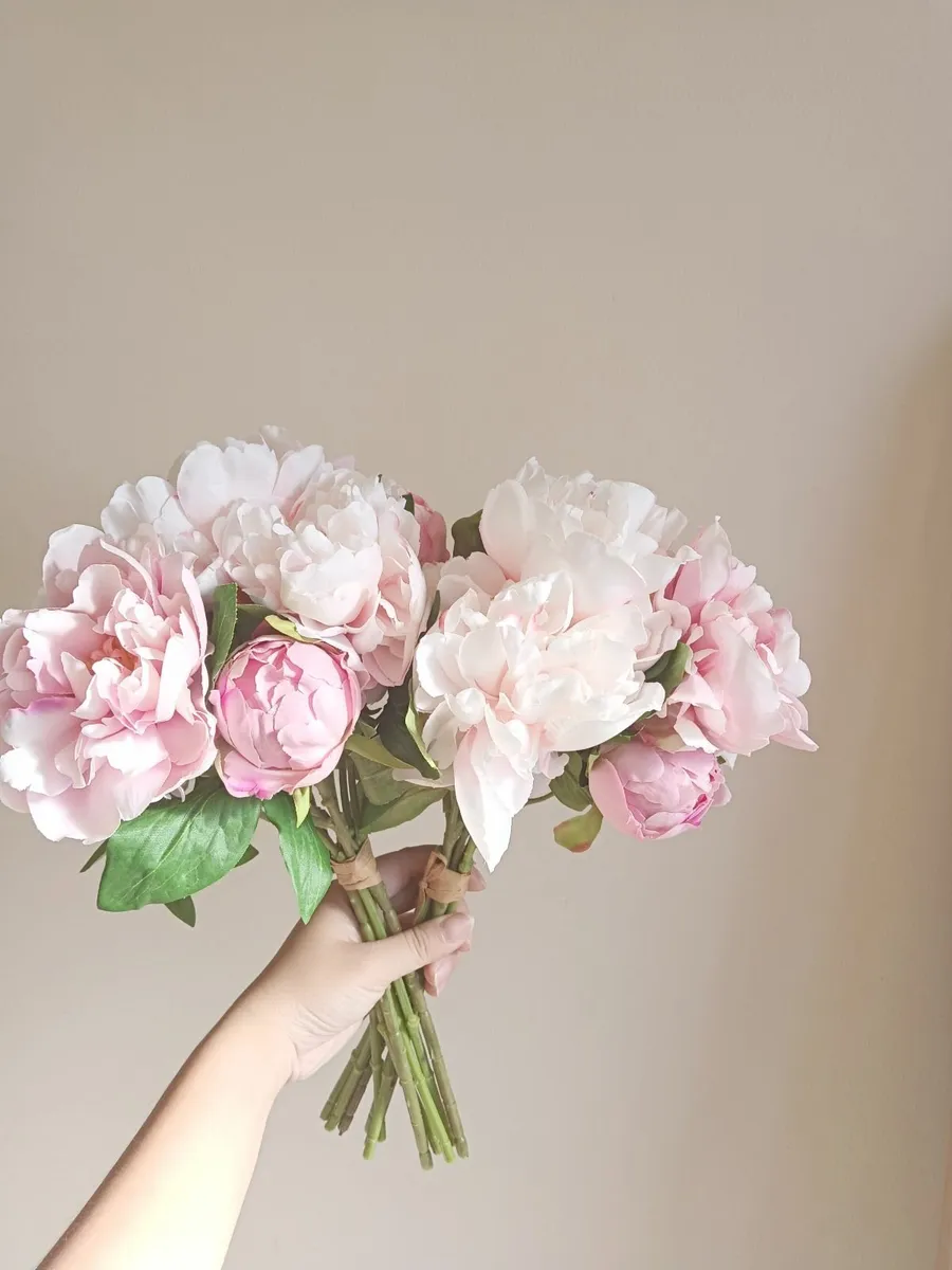 2 Artificial peonies bundles for home decoration - Image 1