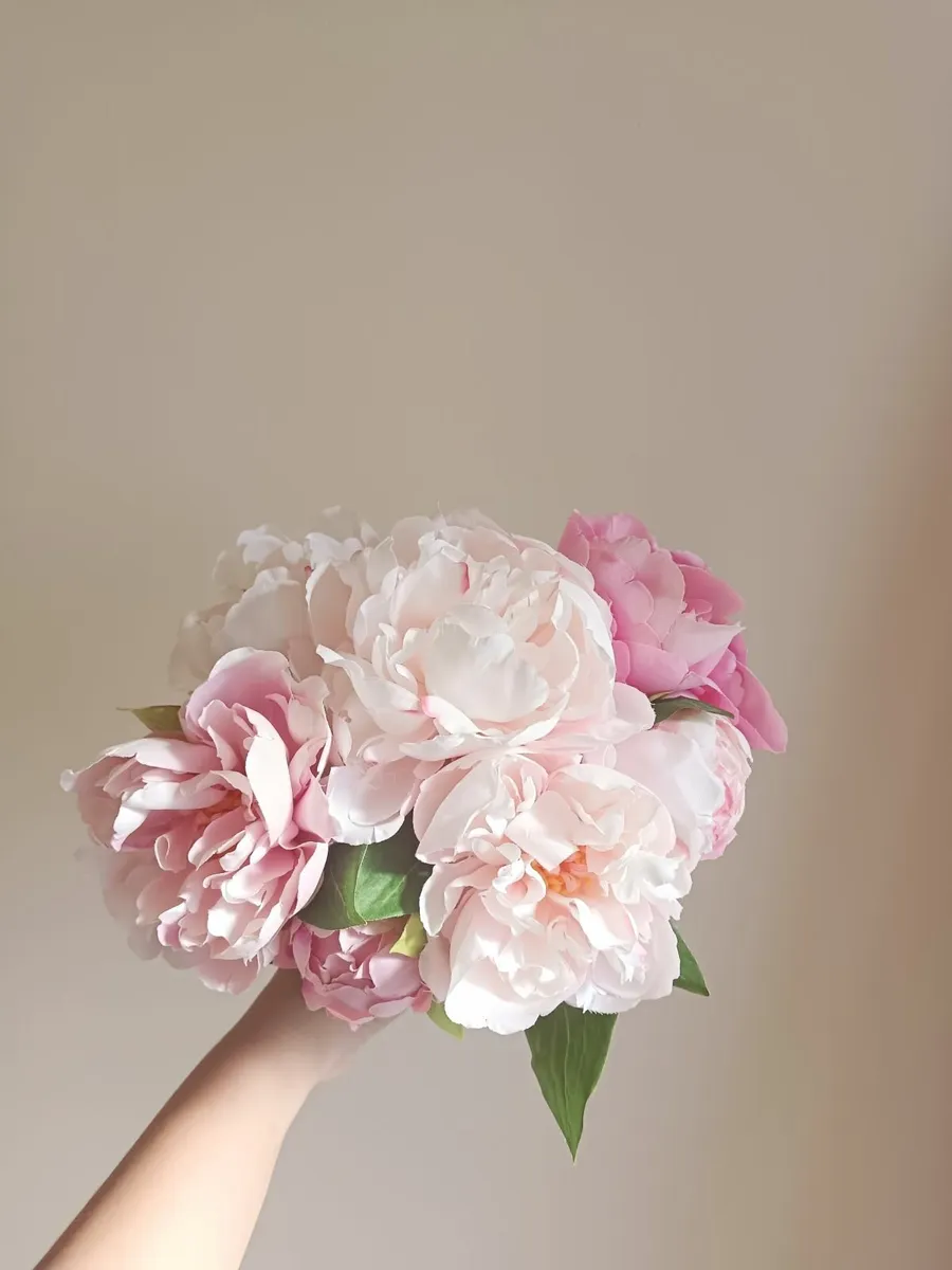 2 Artificial peonies bundles for home decoration - Image 2