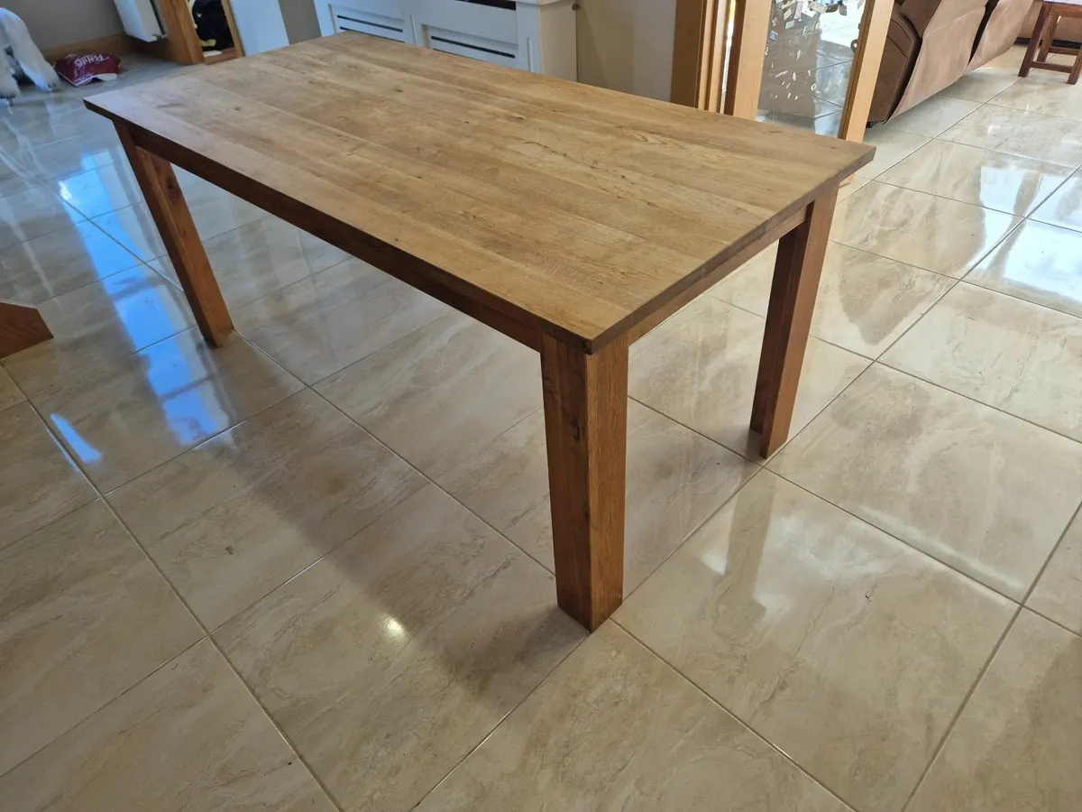 Solid oak kitchen table - Image 3