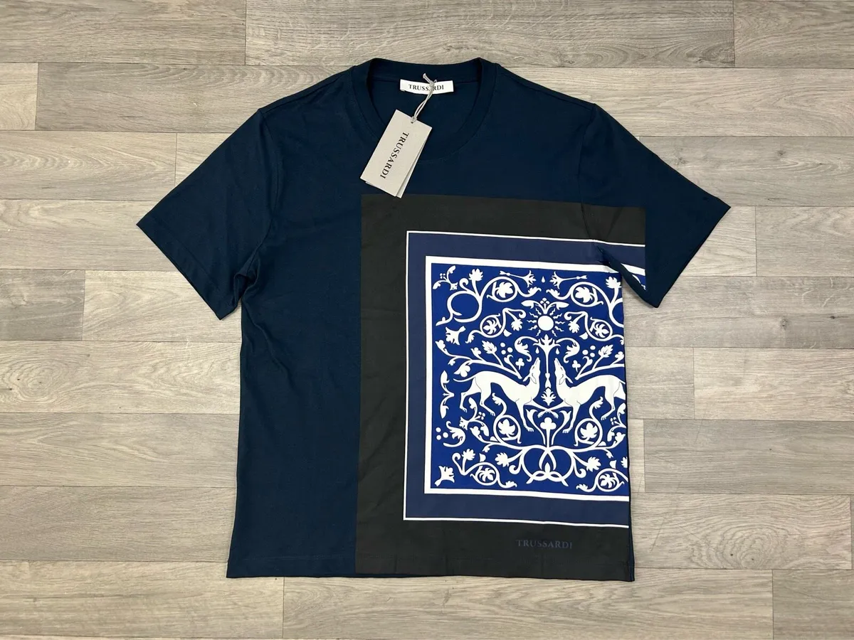 NEW Trussardi Bandana Mosaic T-Shirt Tee Mens L - Image 1