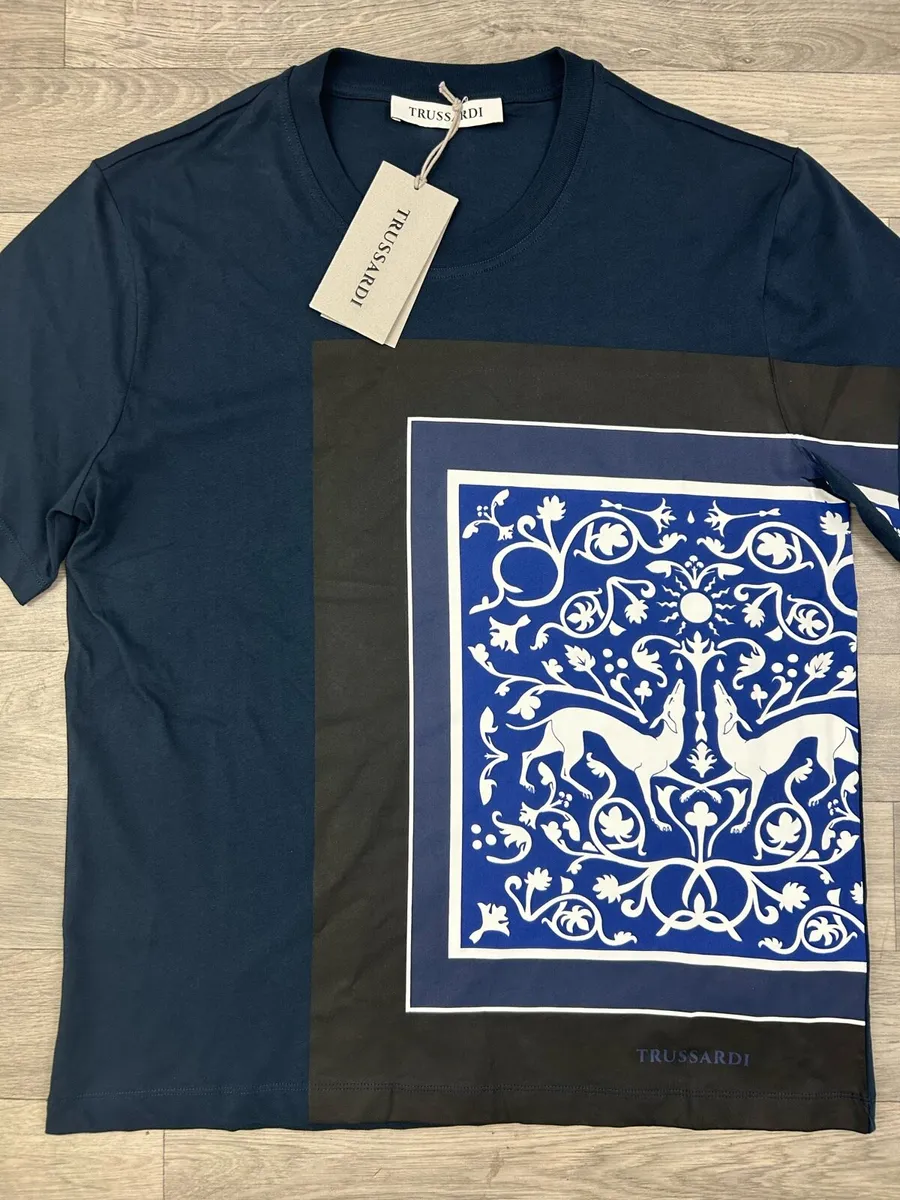 NEW Trussardi Bandana Mosaic T-Shirt Tee Mens L - Image 2
