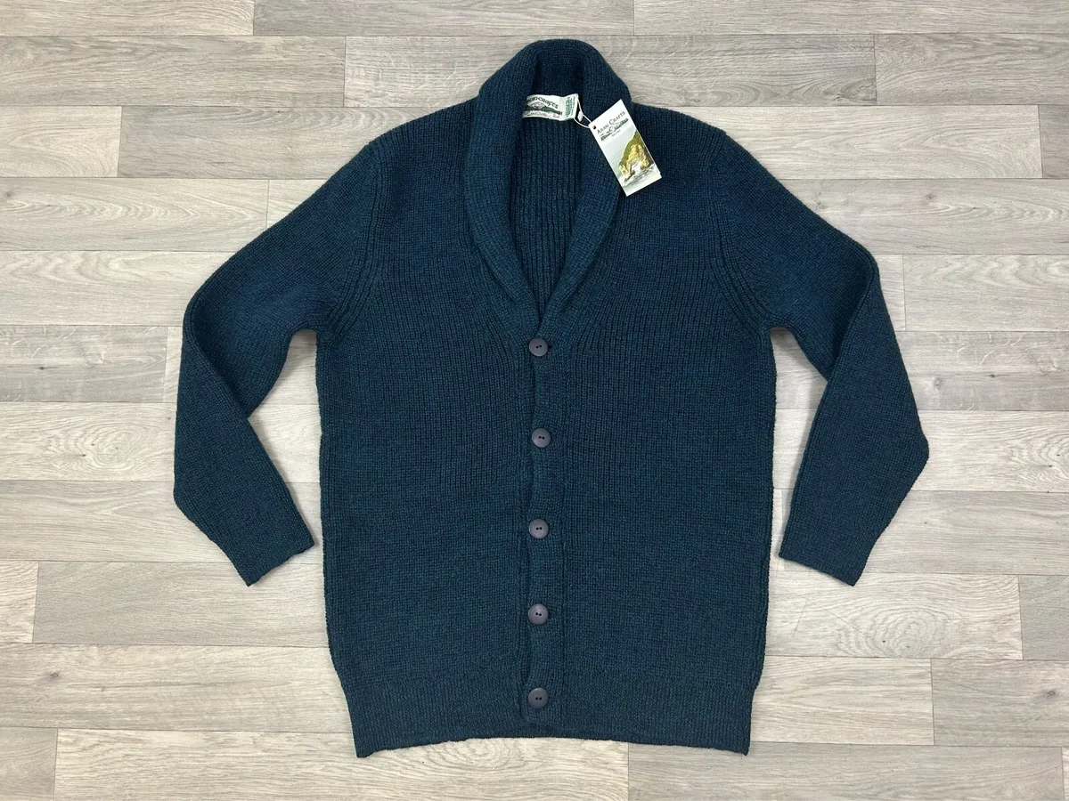 NEW Aran Crafts Merino Wool Cardigan Mens XL - Image 1