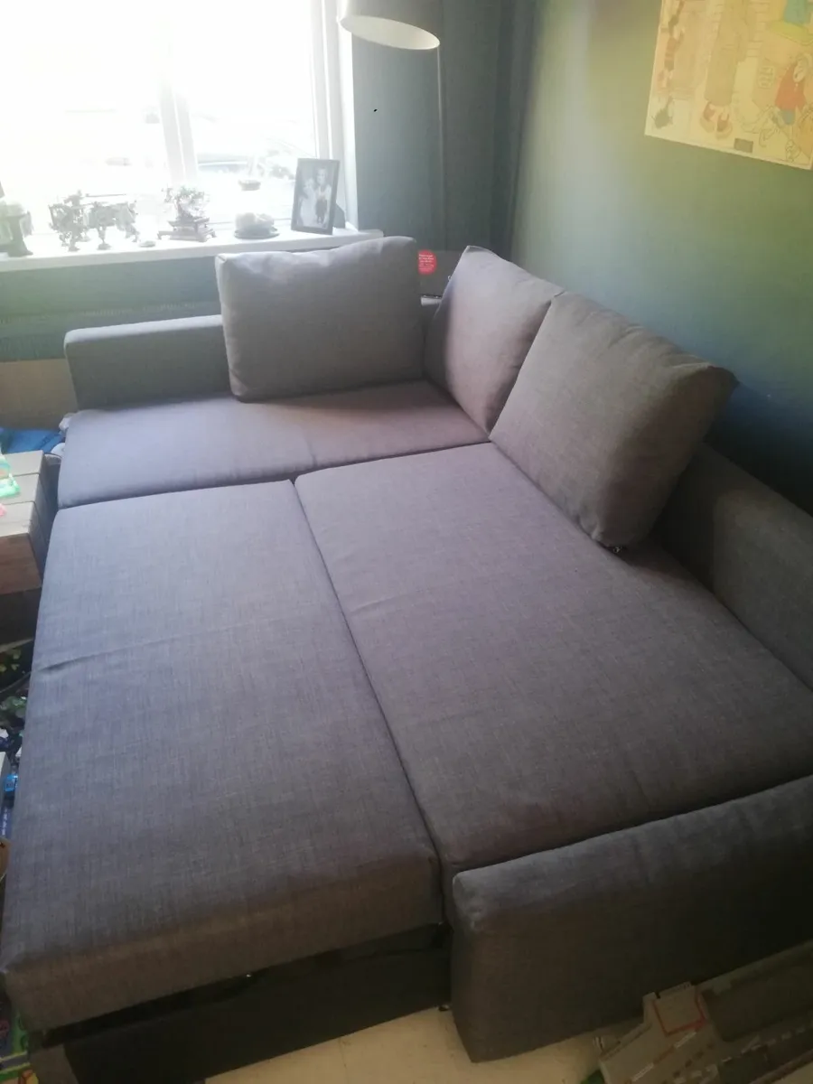 Corner sofa bed dark grey - Image 3