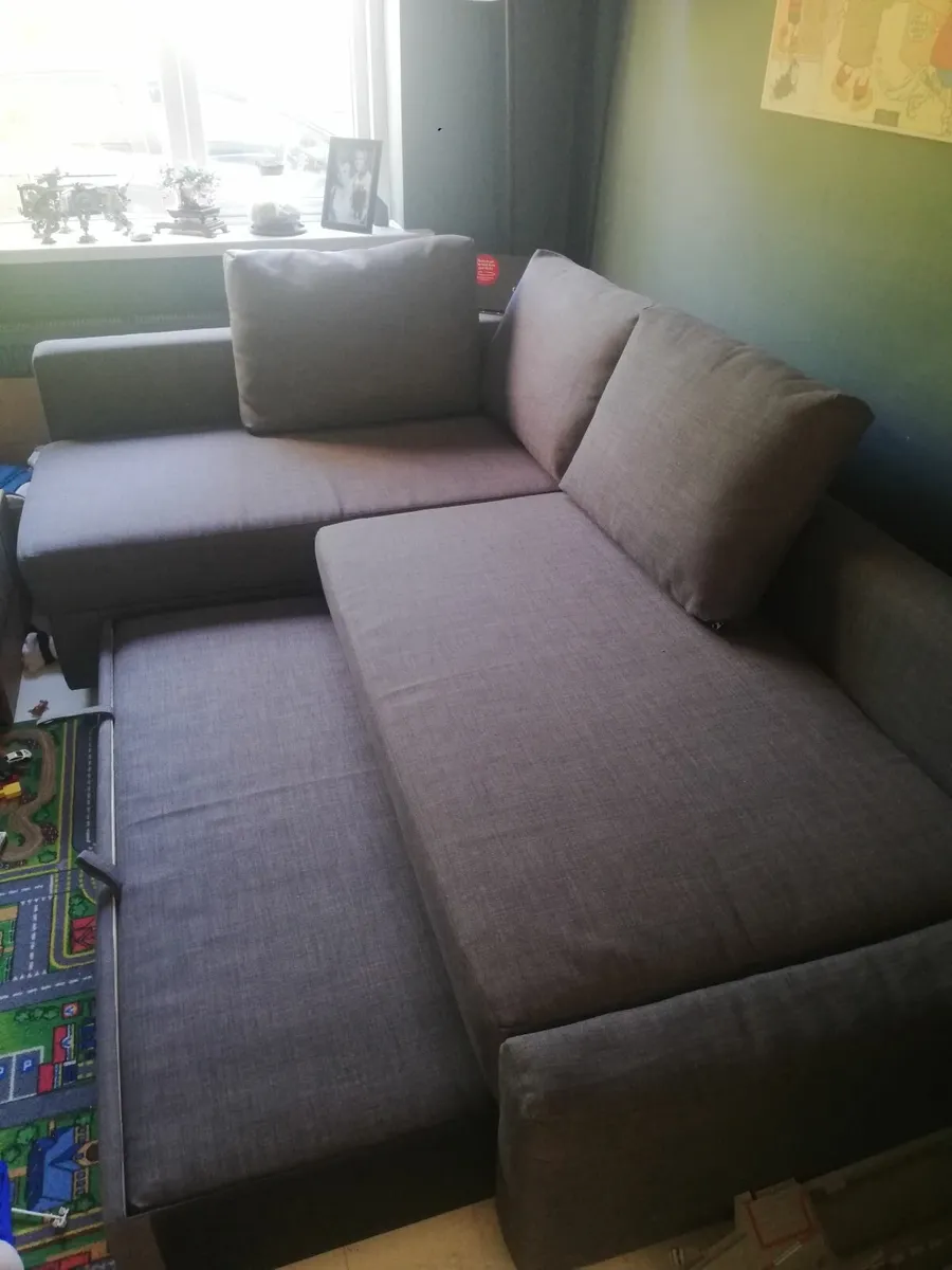 Corner sofa bed dark grey - Image 4
