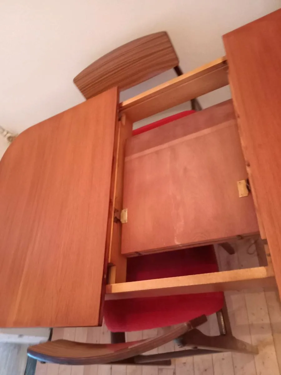 mid century teak extending dining set restored - Image 2