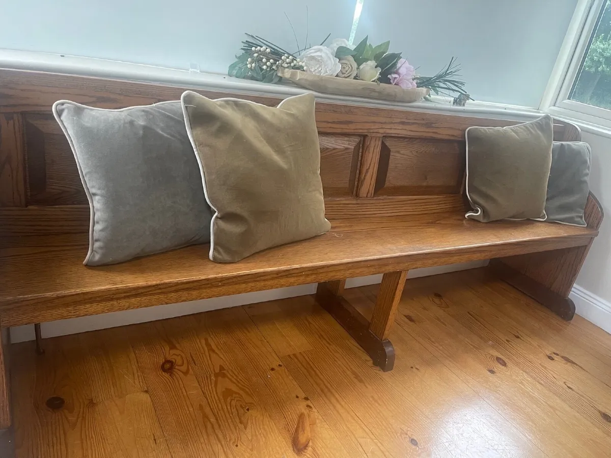 Antique pitch pine bench / pew - Image 1