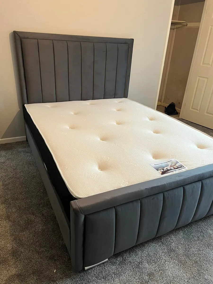 New Double King Size Bed Frame With Mattress - Image 2