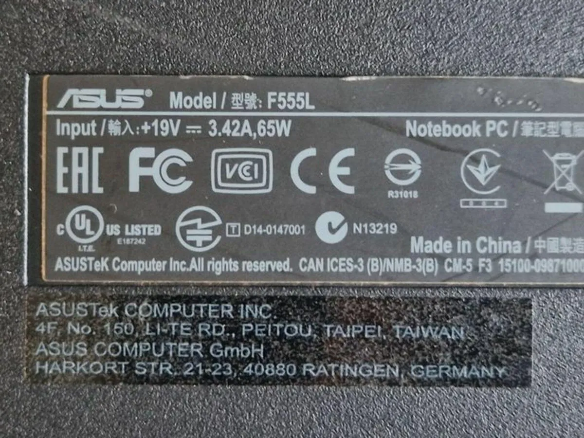 ASUS Notebook Laptop Model F555L 8GB RAM 150GB HDD - Image 2