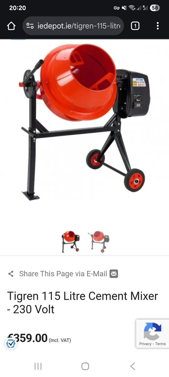 Cement mixer electric 230v - Image 2