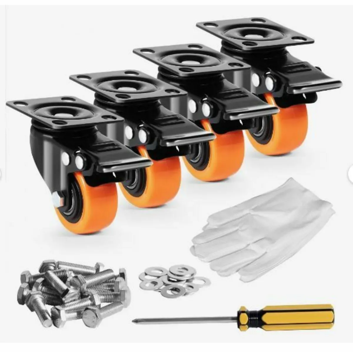 Caster Wheels, 5.1 cm Swivel Plate - Image 1