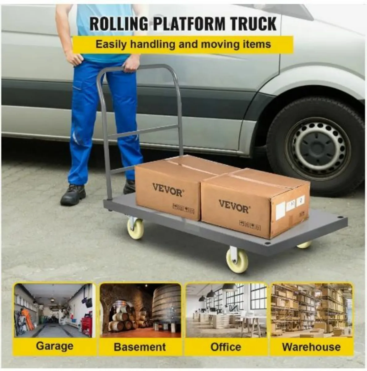 Platform Truck, 907.2 kg Capacity Steel - Image 3