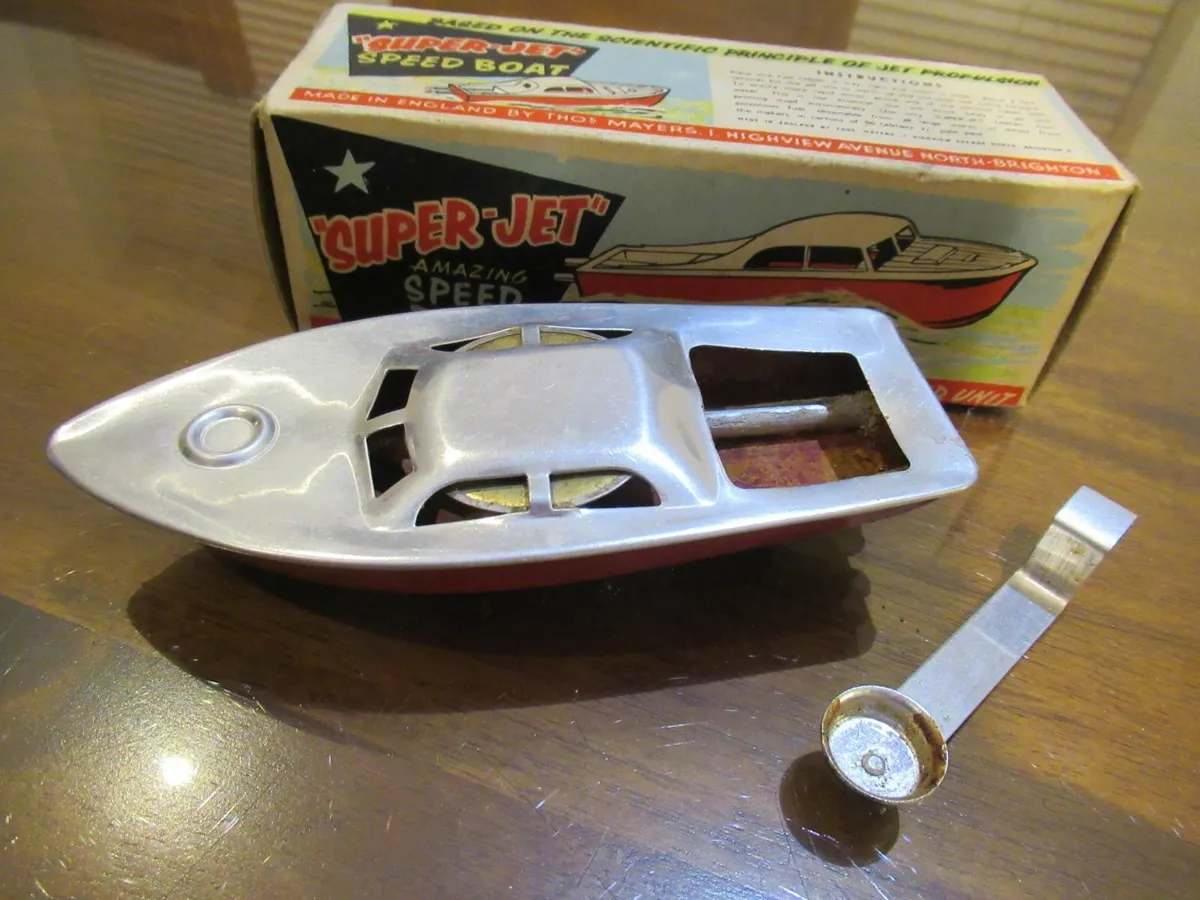 vintage RARE speed boat toy RETRO CHRISTMAS GIFT - Image 1