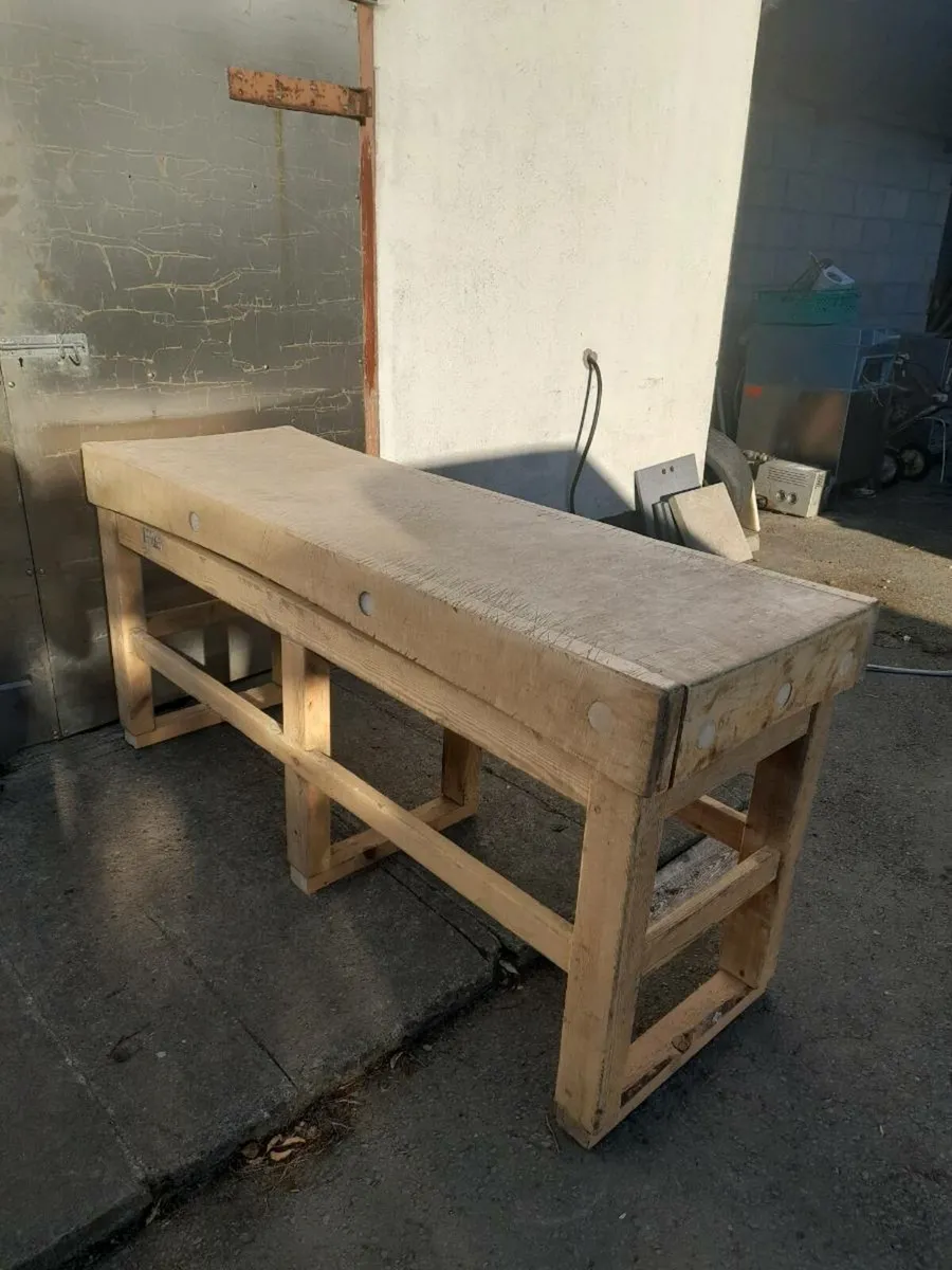 Butcher Block and Stand - Image 1