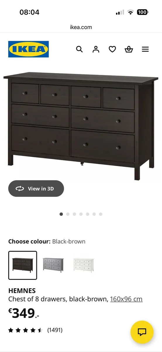 IKEA HEMNES Chest of 8 Drawers - Image 2