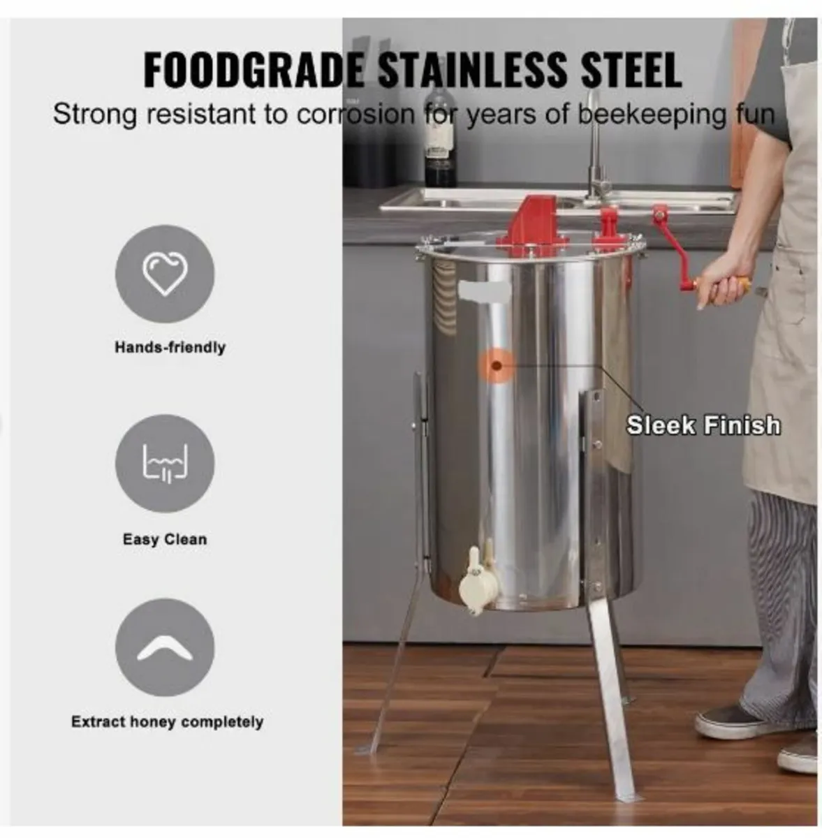 Manual Honey Extractor, 3 Frames - Image 3