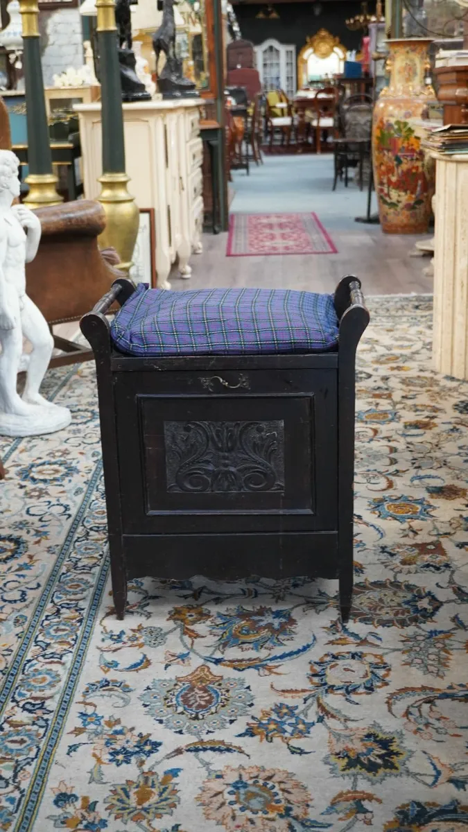 Victorian Piano Stool with Storage Compartment - Image 1