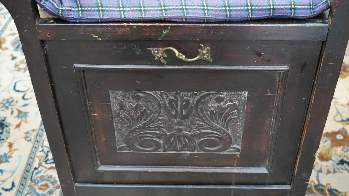 Victorian Piano Stool with Storage Compartment - Image 3