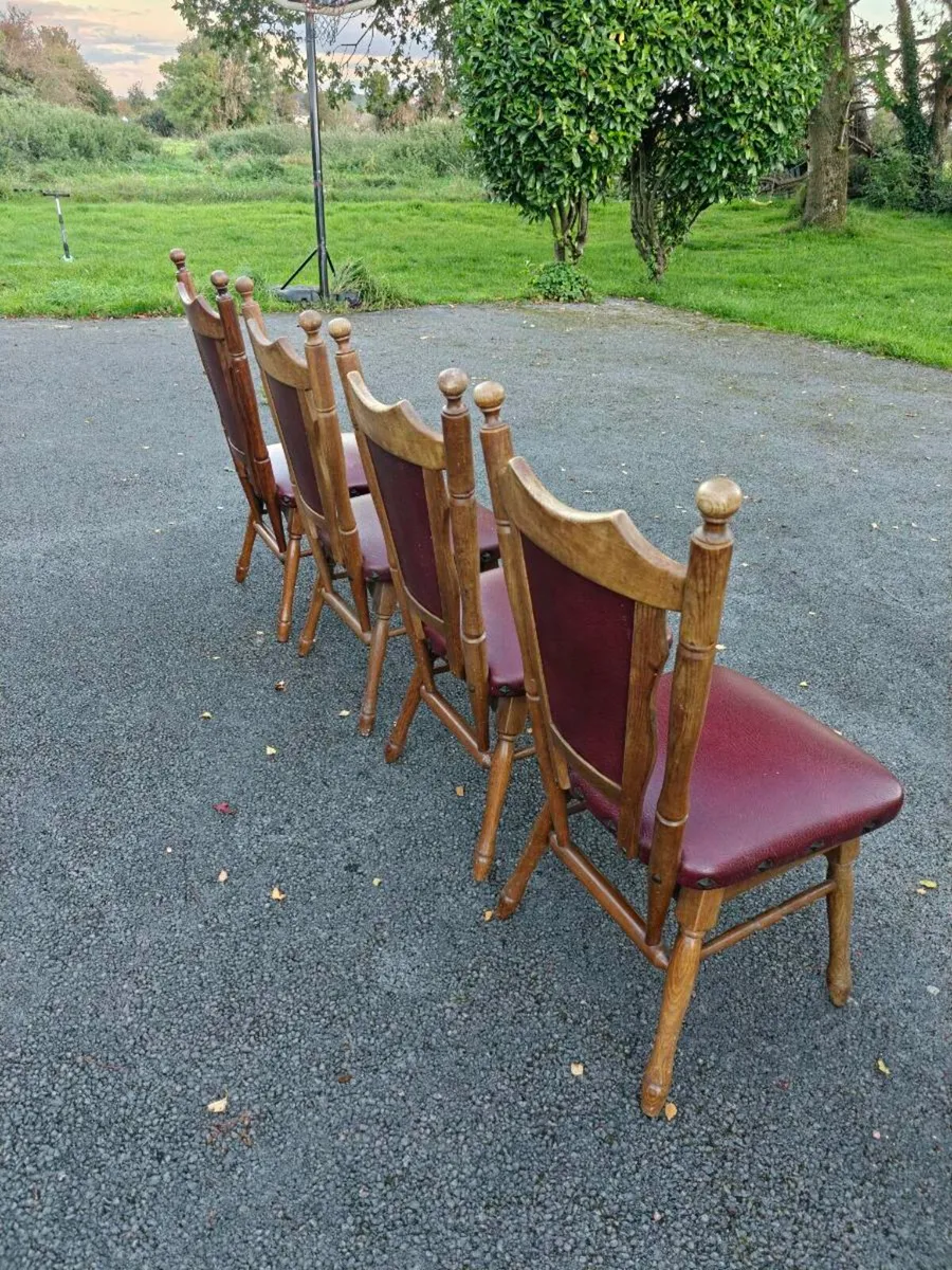 4 oak dinning chairs - Image 3
