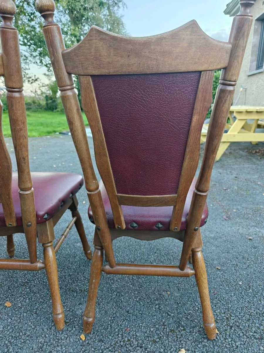 4 oak dinning chairs - Image 4