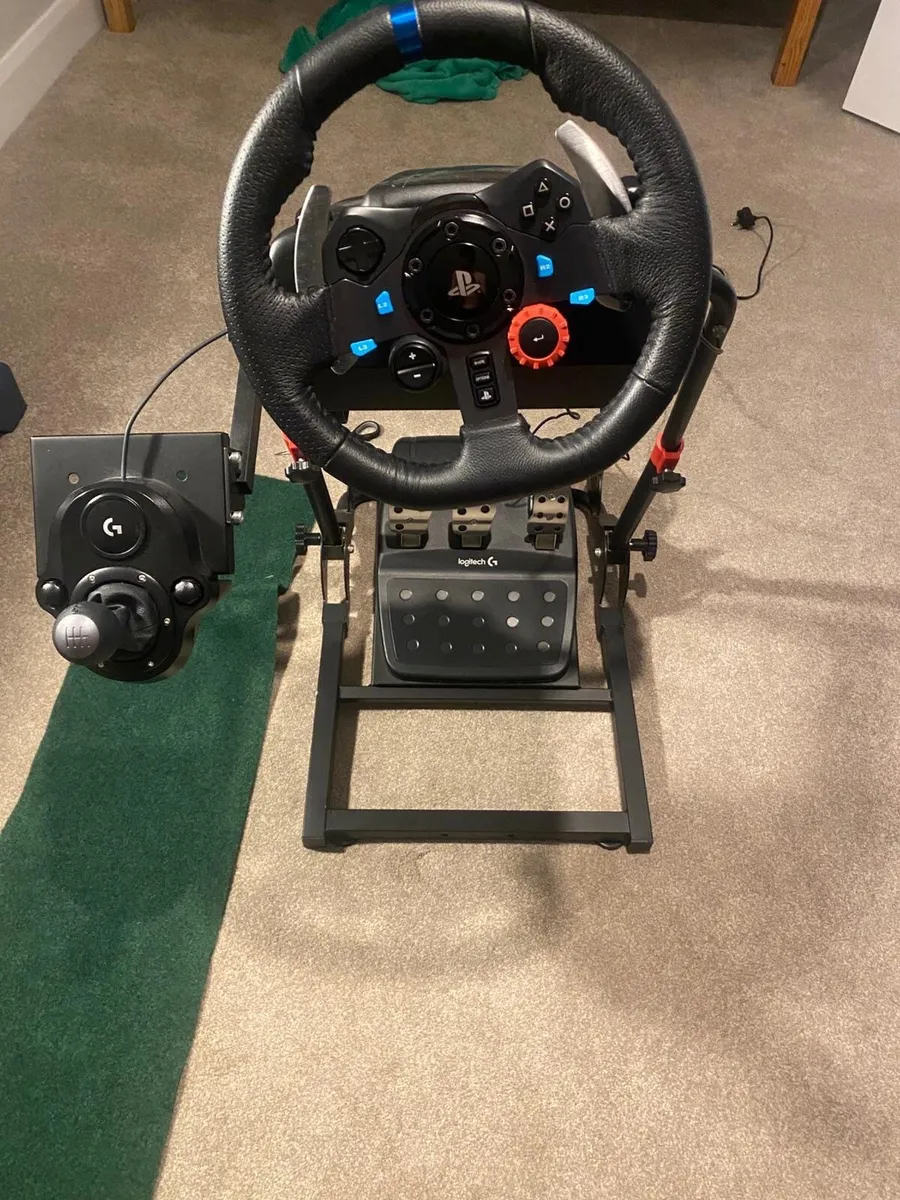 Logitech g29 steering wheel, gear shifter and stan - Image 1