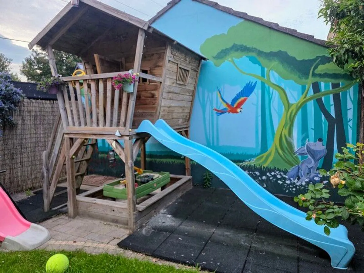 Tree house Play house with slide -  treehouse playhouse - Image 2