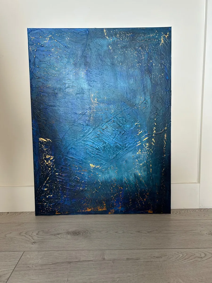 Large blue abstract painting - Image 2