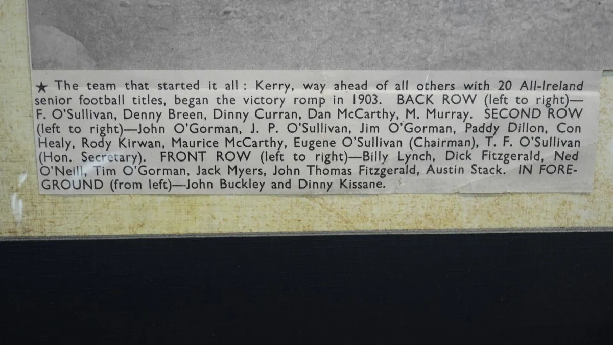 Vintage 1903 Kerry GAA Football Team Photograph - Image 3