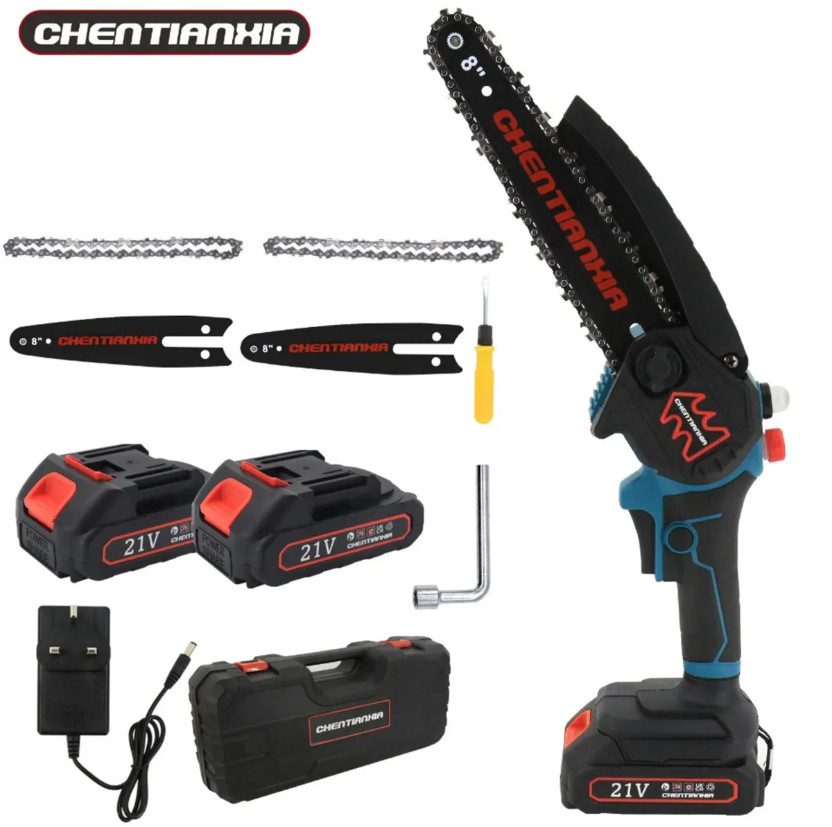 8” Mini Chainsaw + 2 Batteries NEW - Image 2