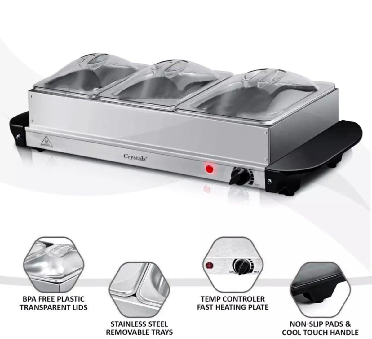 Electric Food Warmer Buffet Server Hot Plate NEW - Image 2